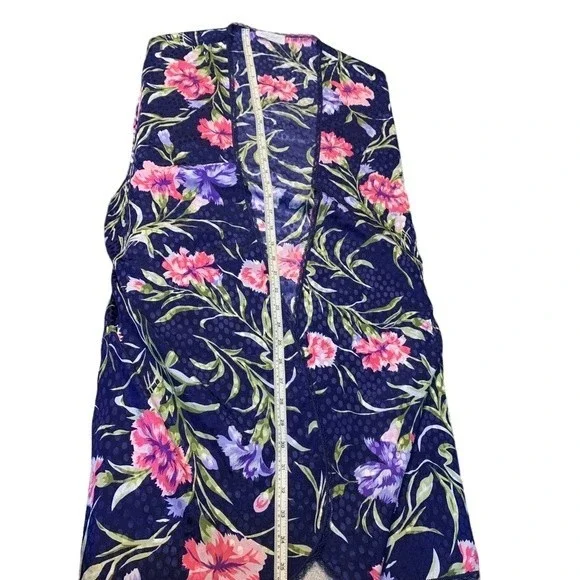 Vintage Lucie Ann II Floral Lacey Lingerie Robe Kimono Made in USA Size Medium - Picture 13 of 14